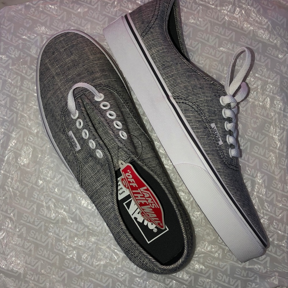black and white striped vans.